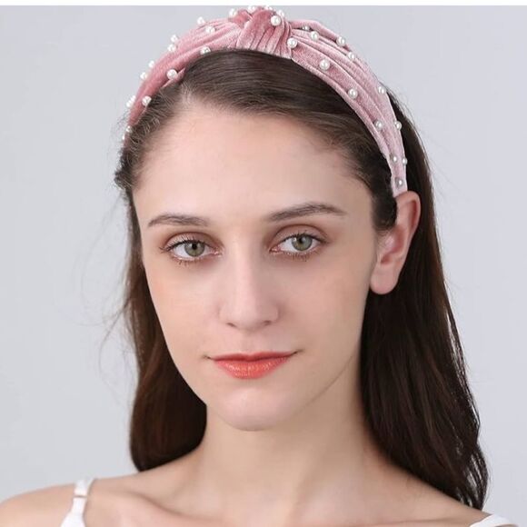Elegant Pink Pearl-Studded Headband New! Fashion Headband for Women & Girls Wide - Picture 7 of 7